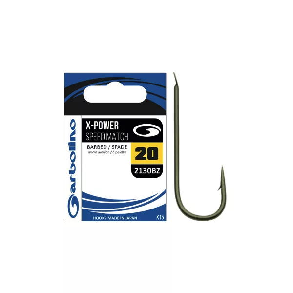 Garbolino 2130BZ hameçon 18 / X-POWER SPEED MATCH / hameçon à longue tige ROUND BEND