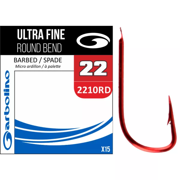 Garbolino SUPRA FINE RED ROUND BEND 2210RD 20 hameçons