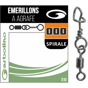   Garbolino - MICRO ÉMERILLON + AGRAFE SPIRALE STREAMLINE (x10) - Agrafe tournante - Émerillon Truite