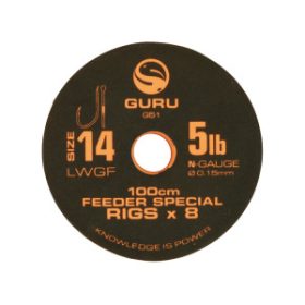  Guru Bas de ligne spécial feeder LWGF hameçon pré-monté - 100cm - taille 16