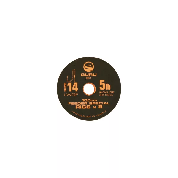 Guru Bas de ligne spécial feeder LWGF hameçon pré-monté - 100cm - taille 20