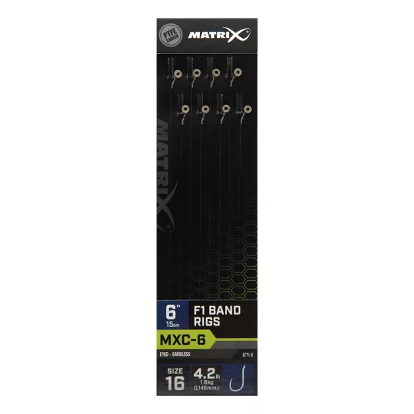 Matrix MXC-6 Hameçon Monté Sans Ardillon À Œillet 16, 1,9kg 15cm, 8 pièces