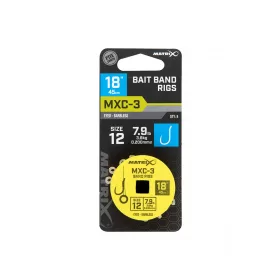   Matrix MXC-3 Hameçon Monté Sans Ardillon À Œillet 12, 3,6kg 45cm, 8 pièces