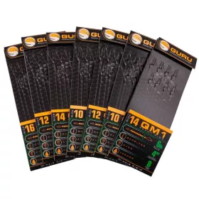   GURU QM1 STANDARD HAIR READY RIGS 4 hameçon QM1 pré-noué (12 - 0.19MM)