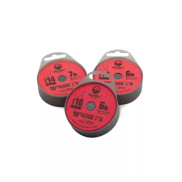 Guru QM1 Bait Bands 16 Hameçon monofilament monté à œillet, sans ardillon 8 pièces
