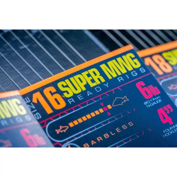 Guru SMWG Bait Bands 16 Hameçon monofilament monté sans ardillon, à œillet 8 pièces