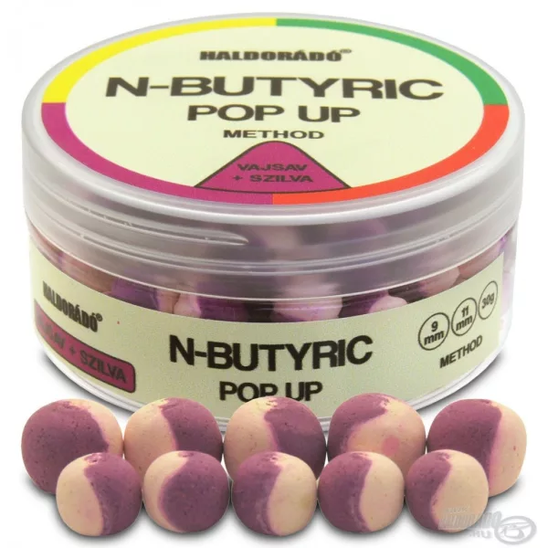 Haldorádó N-Butyric Pop Up Method 9, 11 mm - Acide butyrique + Prune