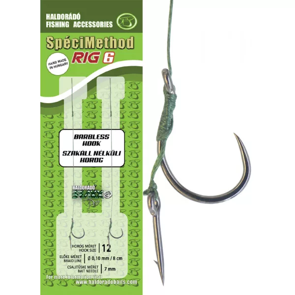 Haldorádó SpéciMethod Rig6 Braid 12 Hameçon monté tressé avec œillet sans ardillon