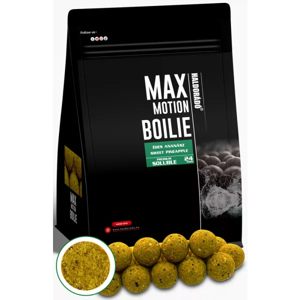 Haldorádó Max Motion Boilie Premium Soluble Ananas Sucré 800gr 24mm Bouillette
