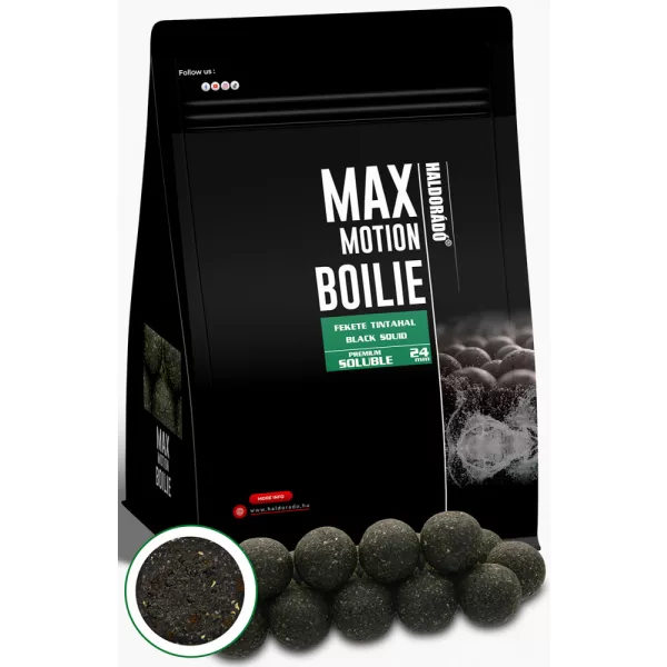 Haldorádó Max Motion Boilie Premium Soluble Calmar Noir 800gr 24mm Bouillette