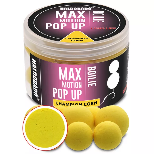 Haldorádó Max Motion Boilie Pop Up Champion Maïs 50gr 16-20mm Bouillette