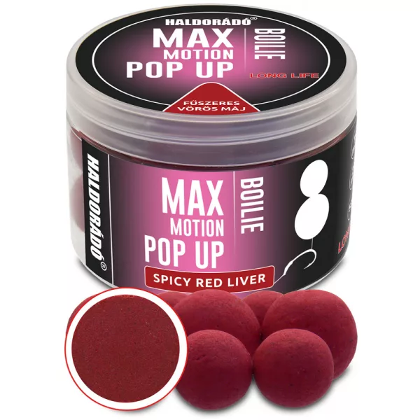 Haldorádó Max Motion Boilie Pop Up Foie Rouge Épicé 50gr 16-20mm Bouillette