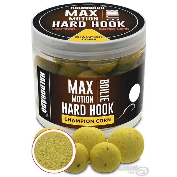Haldorádó Max Motion Boilie Hard Hook Wafter 16, 20mm Champion Corn Boillette d'amorçage 100gr
