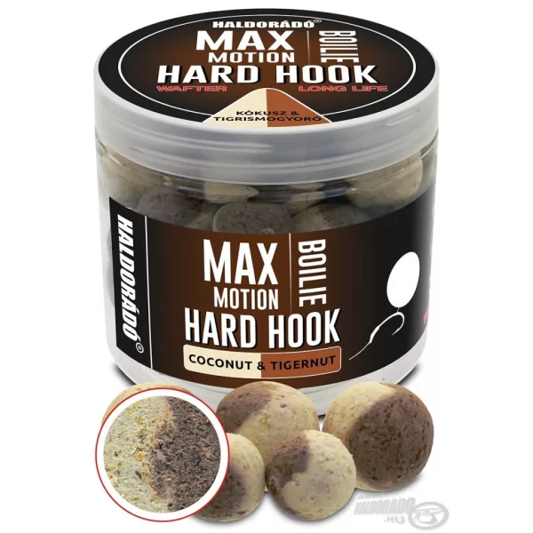Haldorádó Max Motion Boilie Hard Hook Wafter 16, 20mm Noix de Coco-Noix Tigrée Boillette d'amorçage 100gr