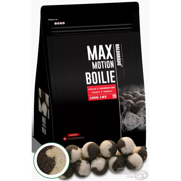 Haldorádó Max Motion Boilie Long Life 16mm Coco & Noix Tigrée Bojli 800gr