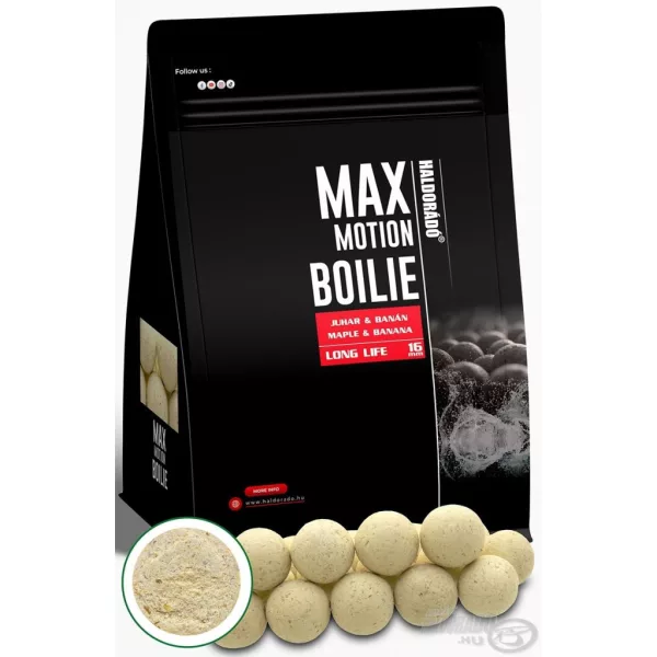 Haldorádó Max Motion Boilie Long Life 16mm Érable & Banane Bouillette 800gr