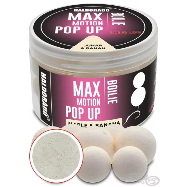 Haldorádó Max Motion Boilie Pop Up 16, 20mm Érable-Banane Bouillette d'Appât 50gr