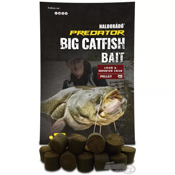 Haldorádó Catfish Bait Pellet 28mm Liver-Monster Crab Pellet pour silure 1kg