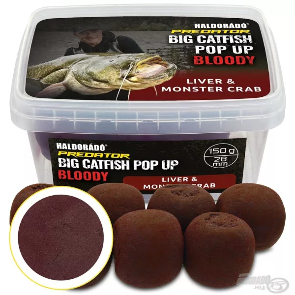 Haldorádó Catfish Pop Up 28mm Bloody Liver-Monster Crab Appât flottant pour silure 200gr