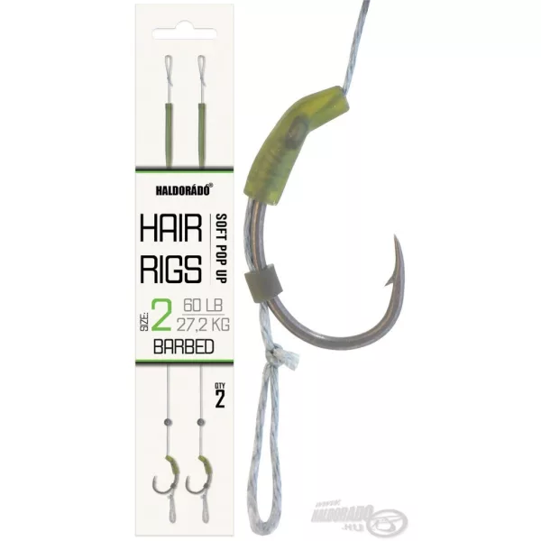 Haldorádó Soft Pop Up Hair Rigs 2 Hameçons Barbés Pré-montés pour Bouillettes 2pcs