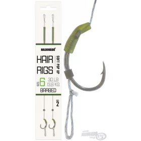   Haldorádó Soft Pop Up Hair Rigs 6 Hameçons Barbés Pré-montés pour Bouillettes 2pcs