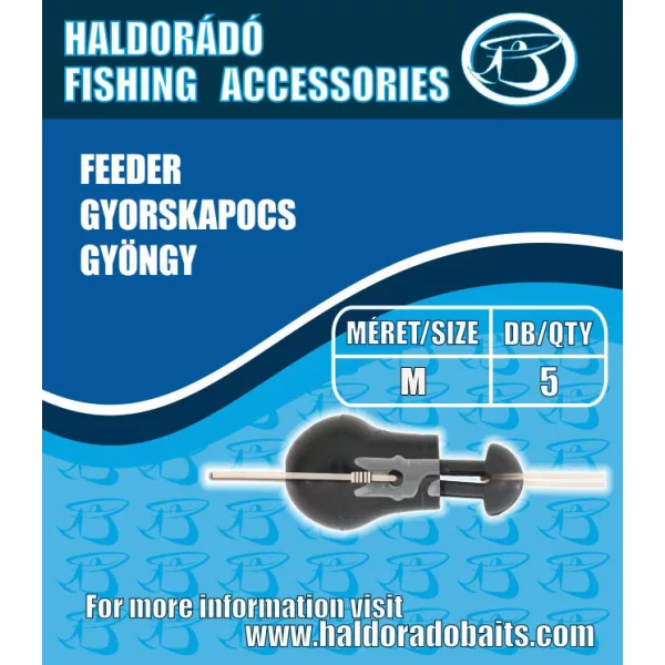 Haldorádó Feeder Attache rapide Perle (M) 9mm 5 pièces