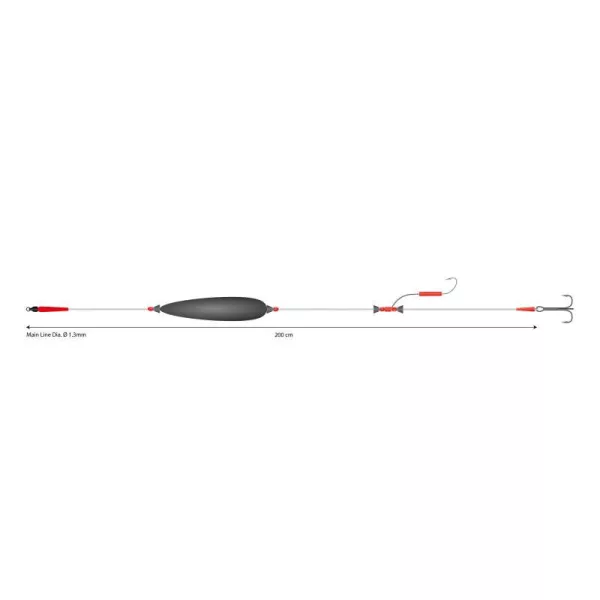 Mikado Mono Silure 200cm 2/0 Bas de ligne pour silure Avec double hameçon