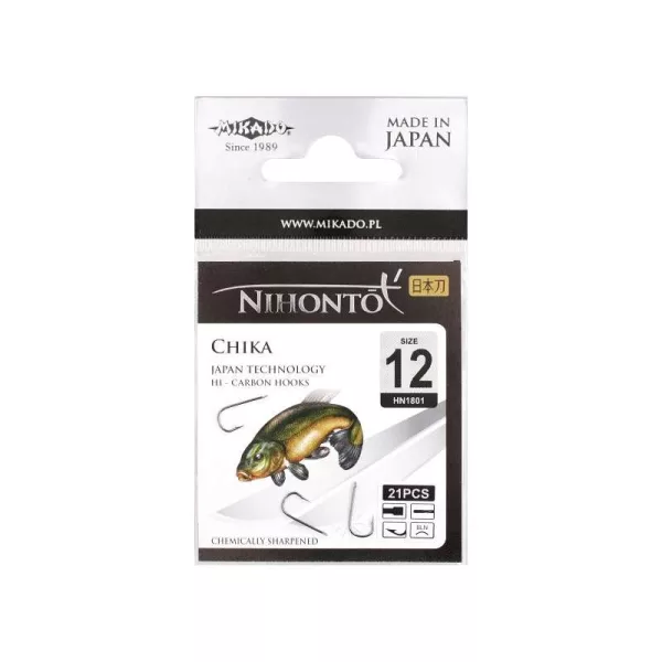 Mikado Nihonto Chika 17 Hameçon à palette et ardillon pour brème, 22 pièces