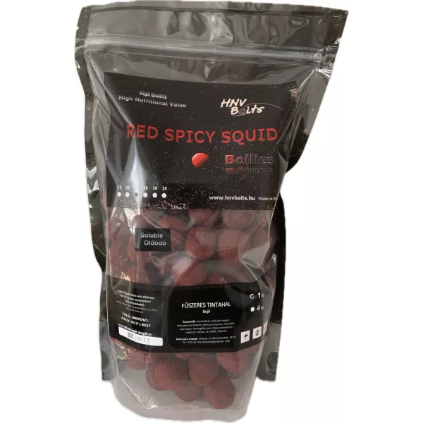 HNV Baits Calamar Rouge Épicé Bouillette Soluble 24mm 1kg