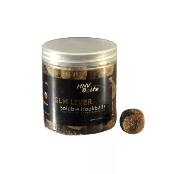HNV Baits GLM Liver Soluble Hookbaits 24mm Bouillettes Solubles Hameçon 165gr