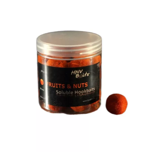 HNV Baits Fruits & Nuts Soluble Hookbaits 24mm Appât Soluble à Hameçon 165gr