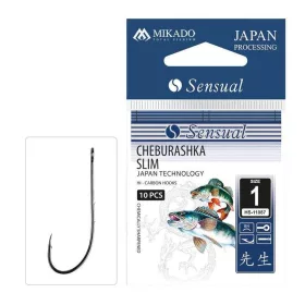   Mikado Cheburashka Slim 5/0 Hameçon à œillet barbelé simple pour poissons carnassiers 7 pcs