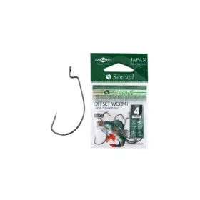   Mikado Sensual Offset Worm 4/0 Hameçon offset à barbe avec œillet 5 pièces