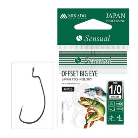   Mikado Sensual Offset Big Eye 8 Hameçon offset barbelé à œillet 5pcs