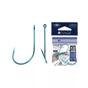   Mikado Sensual Zander 1 Bleu Hameçon à œillet barbelé simple pour sandre 5 pcs