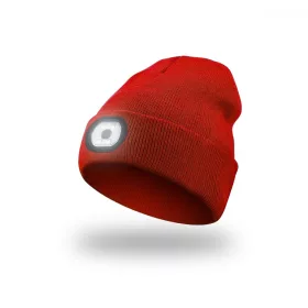 EnergoTeam Bonnet Tricoté Rechargeable Avec Lampe Led Rouge