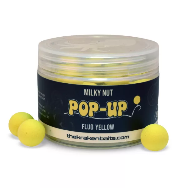 The Kraken Baits Milky Nut Fluo Yellow Kókusz-Tej 12mm Pop Up 50gr