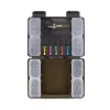 Korum Slim Blox Boîte à Matériel avec 5 Aiguilles à Appâts et des Ciseaux
