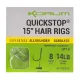 Korum 38cm Big Fish Hair Rigs W Quickstops Taille 8 Hameçon Monofil Pré-monté Sans Ardillon à Œillet