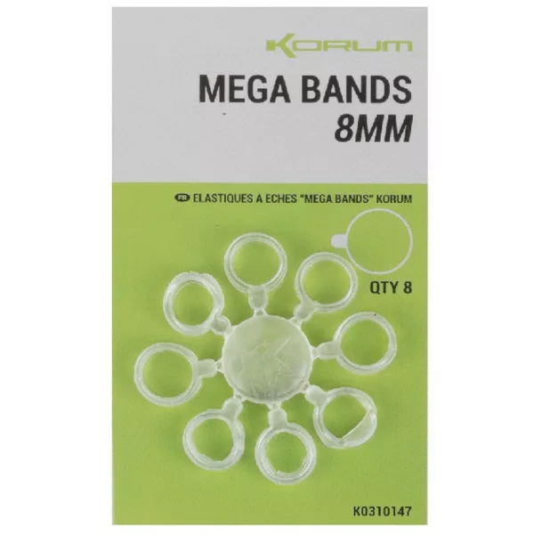 Korum Mega Bands 8mm Anneaux 8 pièces