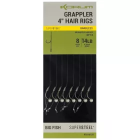   Korum Grappler Hair Rigs 10cm 14 Hameçon Sans Ardillon à Œillet en Monofilament Pré-monté 8pcs