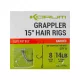 Korum Grappler Hair Rigs 38cm 8 Hameçon monofil prémonté à ardillon et à œillet