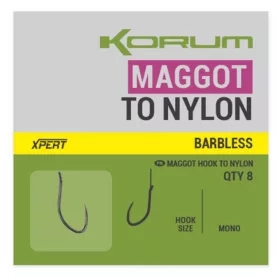   Korum Xpert Maggot Hooks To Nylon Hameçon sans ardillon pré-monté en monofilament 14