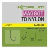 Korum Xpert Maggot Hooks To Nylon Hameçon sans ardillon pré-monté en monofilament 16