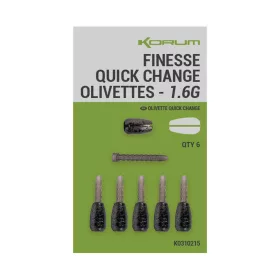   Korum Finesse Quick Change Olivettes Plomb de Flotteur à Changement Rapide 1,6g