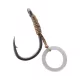 Korum Banded Hook Hairs 10 Hameçons à cheveux avec ardillon et œillet pour bouillettes avec anneau à pellets 5pcs