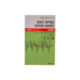   Korum Bait Spike Hook Hairs Barbed 10 Hameçon à cheveu barbelé avec ardillon d'appât 5pcs