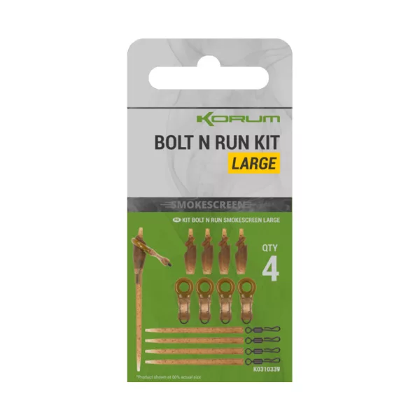 Korum Smokescreen Bolt N Run Kit Large Kit de Montage Terminal 4db