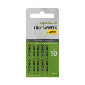   Korum Smokescreen Link Swivels Large Emerillons à Clip 10pcs