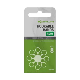 Korum Smokescreen Hookable Bands 8mm Anneaux à Pellets 8pcs